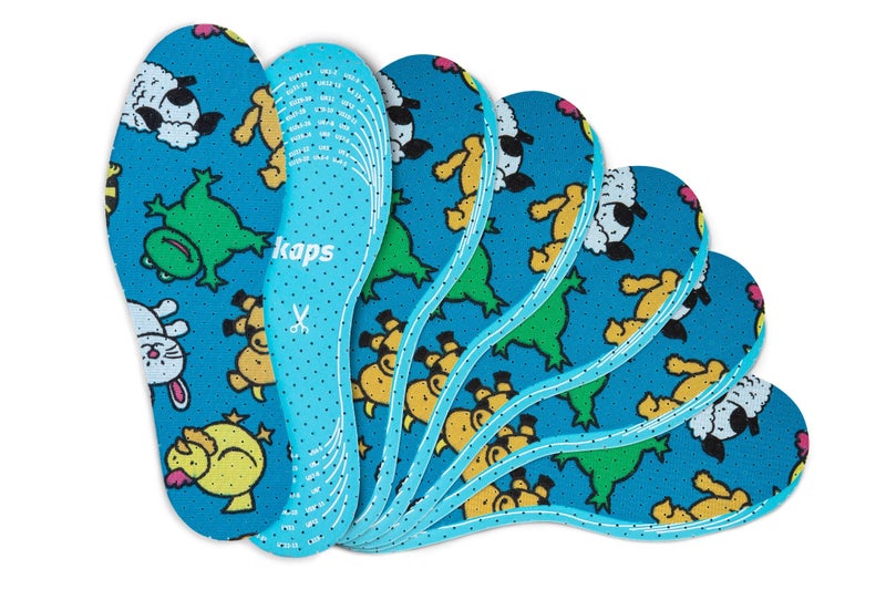Kaps Kids Shoe Insoles | 6 Pairs Pack | Cool Design | Cut to Size | Breathable and Blister preventing | Ensuring Comfort and Freshness |Inserts for Everyday use | Kaps Offspring - Image 1
